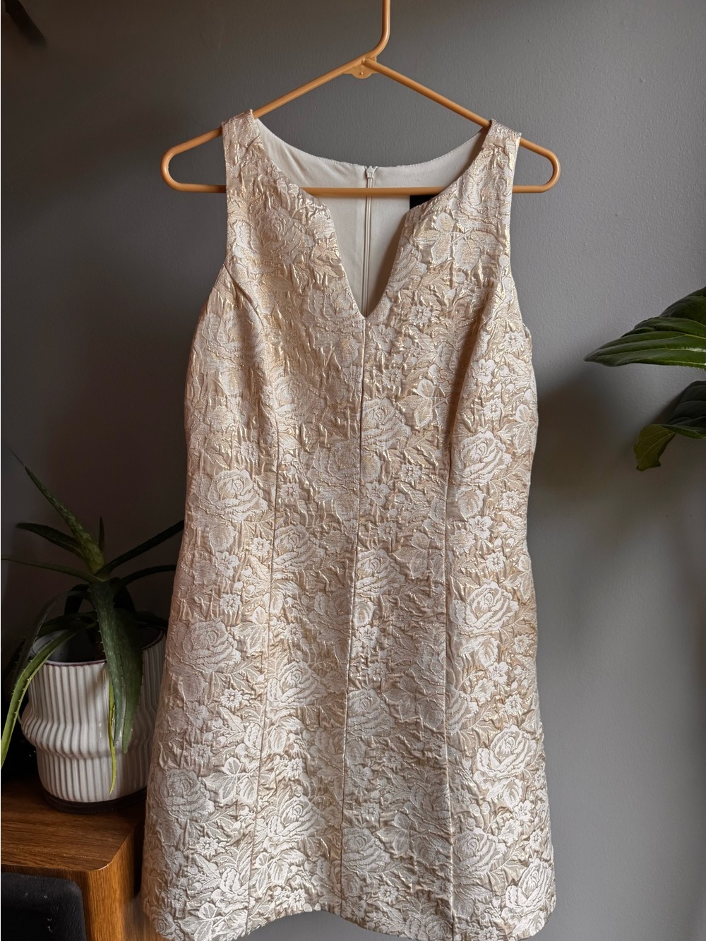 Ronni Nicole Ivory Floral Brocade Dress